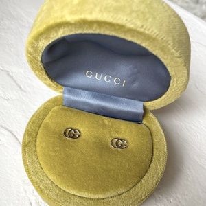 18K Yellow Gold Gucci GG Stud Earrings